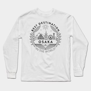 Osaka Minimal Badge Design Long Sleeve T-Shirt